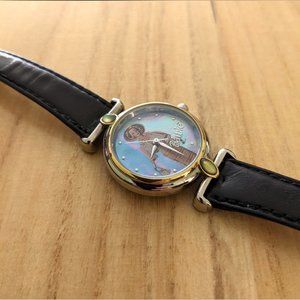 1996 Fossil Barbie Watch Limited Edition "Summer Sophisticate," Black Leather